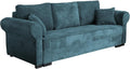 Mirjan24 Schlafsofa Olimpia Cord, Bettsofa mit abgerundete Armlehnen, Sofa mit Bettkasten und Schlaffunktion, Couchgarnitur, Schlafcouch, Sofagarnitur, Wohnlandschaft, Beste Qualität (Poso 125)