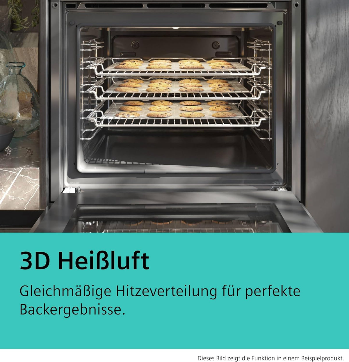 Siemens HB578HBS7 iQ500 Einbau-Backofen, 60 x 60 cm, activeClean - automatisches Selbstreinigungssystem, cookControl30, 3D Heißluft, Backofenassistent mit Sprachsteuerung, Backwagen, Home Connect