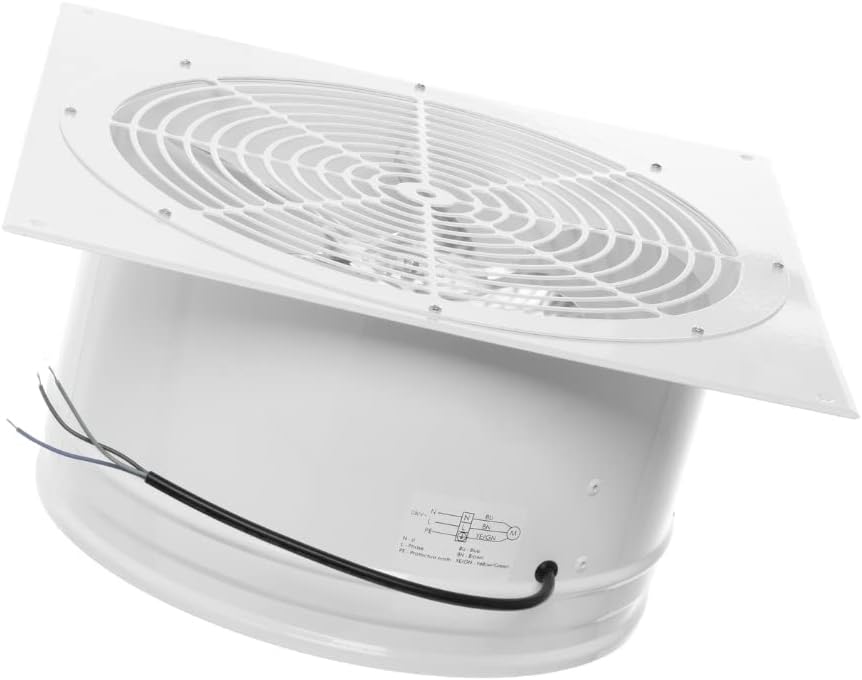 Ø 315mm Wand befestigter Abluftventilator Rohrlüfter Wand Niederdruck Ventilator Wandflansch Zu-Abluft Ø 315mm Weiß metall