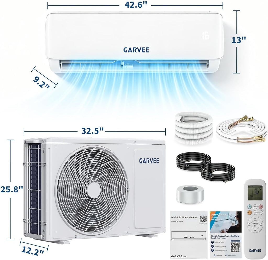 Klimaanlage Split, Kühlung und Heizung, 24000 Btu Split Klimaanlage, Inverter Klimagerät, Wifi & App Klimaanlage Wandmontage, Sehr Leise, Timerfunktion, R32 Kältemittel, Energieeinsparung, bis 120qm