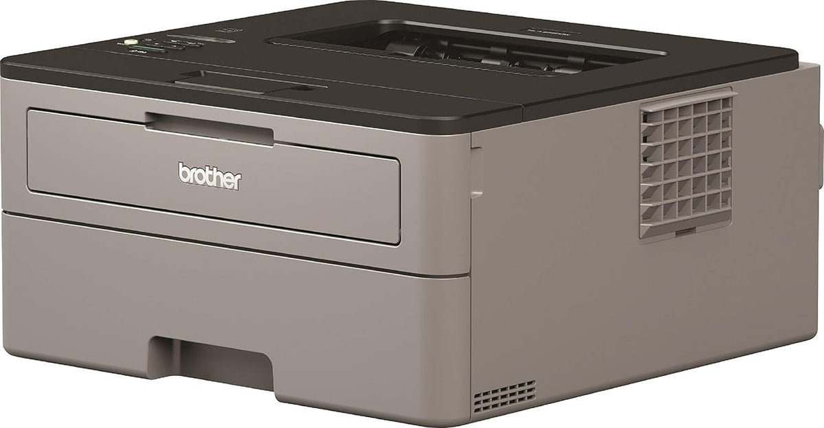 Brother HL-L2350DW Kompakter S/W-Laserdrucker (30 Seiten/Min., 64 MB, A4, echte 1.200x1.200 dpi, Duplexdruck, 250 Blatt Papierkassette, USB 2.0, WLAN), Hellgrau/Schwarz
