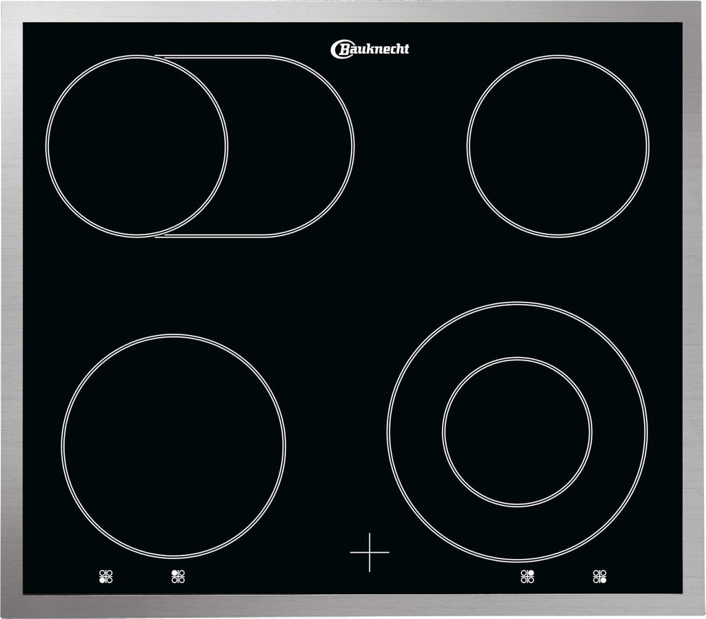 Bauknecht HEKO 566 Pyro Herd-Kochfeld-Kombination /Glaskeramik-Kochfeld (60 cm) / Pyrolyse-Selbstreinigungssystem / Multi-Level-Kochen / Backauszug mit 2 Ebenen, Schwarz