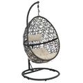 2025 Silla Colgante Sunnydaze Caroline en Forma de Huevo con Estructura de Acero y Cojín