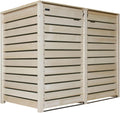 Mülltonnenbox Mülltonnenverkleidung Mülltonnecontainer für 2 Tonnen Holz 120L - 240L Natur mit Rückwand Hamburg