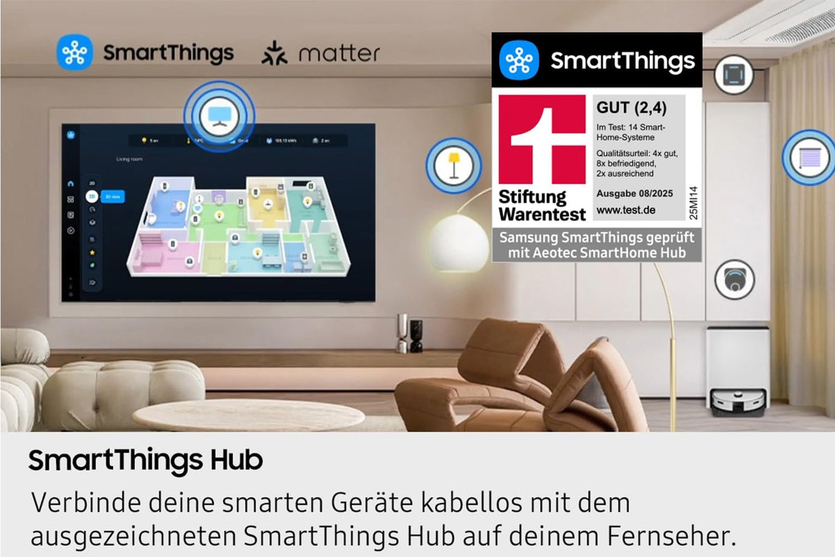 QLED Q8F 4K 75 Zoll (189 cm) UHD Fernseher, Q4 AI Prozessor, Quantum Dot für Reale Farben, AirSlim Design, 4K Upscaling, Gaming Hub, Kostenlose Inhalte, AI Smart TV