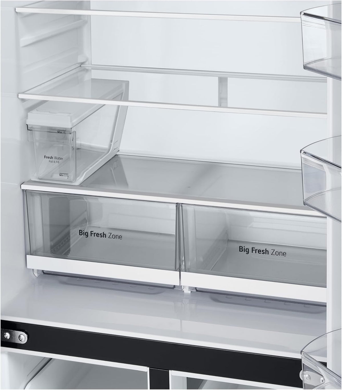 LG GML861EPPE SLIM Side-by-Side Kühlschrank mit Gefrierfach (506 L, Energieklasse E) mit Eis- und Wasserspender, UVNano, Total No Frost, Silber