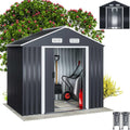GARDEBRUK® XL Metall Gerätehaus 2m² mit Fundament 196x132x188cm Schiebetür Anthrazit Geräteschuppen Gartenhaus Schrank 4m³
