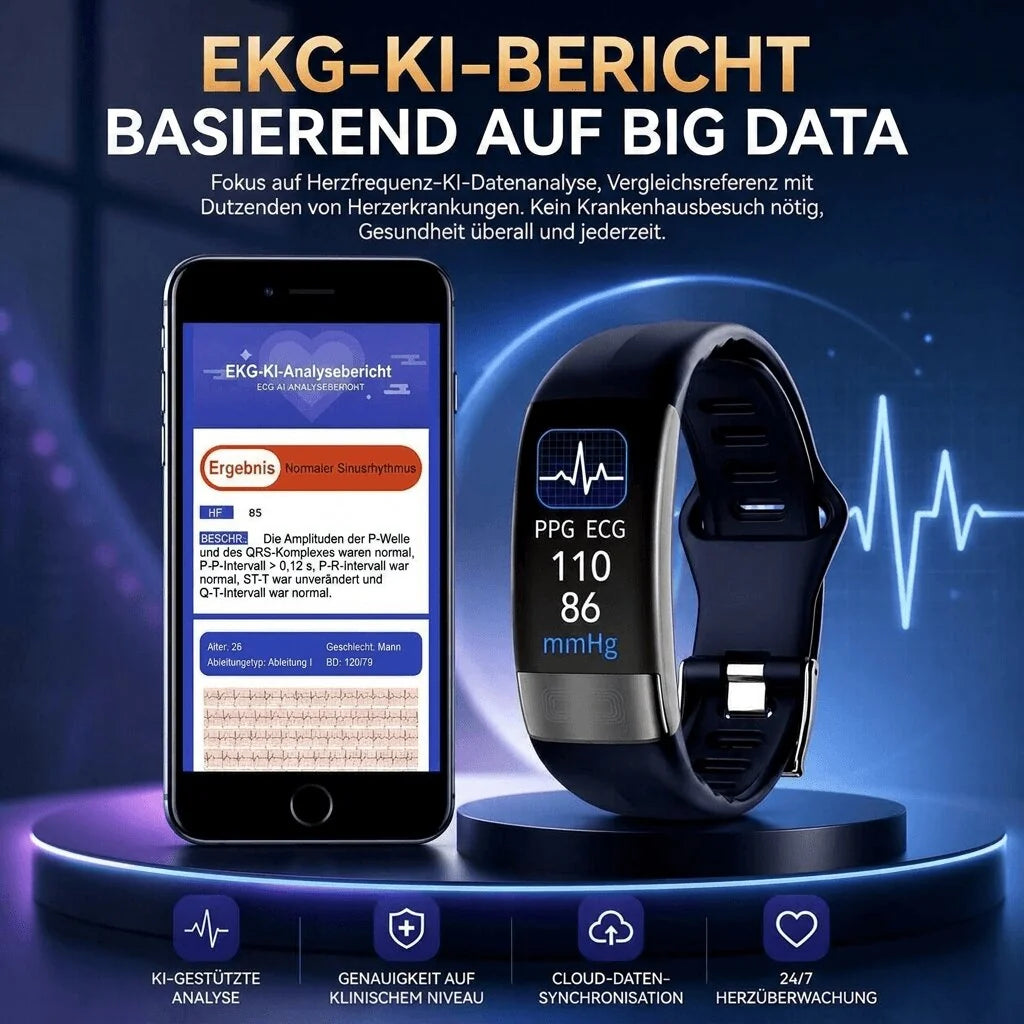 Smartwatch mit Herzfrequenz, Schlaftracking & Schrittzähler | Pulswelle