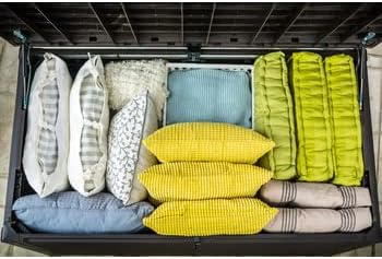 Keter Kissenbox XXL Ontario, graphit, 870l Fassungsvermögen, Außenmaße: 147 x 83 x 86 cm, Auflagenbox wasserdicht, für Outdoor geeignet