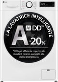 LG AI DD F4R3013NSWB Waschmaschine mit Frontlader, 13 kg, Serie R3, Klasse A-20%, 1400 Umdrehungen, AIWash, Dampfwäsche, Motor Direct Drive, Blasenkorb, Smart Diagnosis, freistehend, Weiß