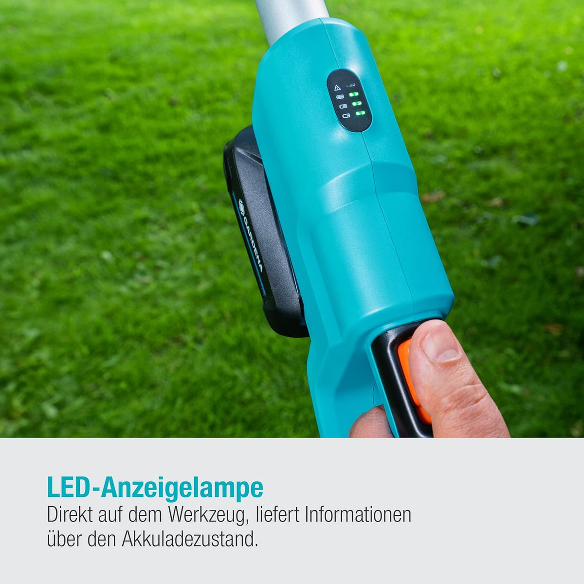 Gardena Akku-Teleskop-Hochentaster TCS 20/18V P4A Ready-To-Use Set: Astsäge für bis zu 4 m Reichweite, 20 cm Schwertlänge, abwinkelbarer Kopf, inkl. 18V P4A Akku & Tragegurt (14770-20)