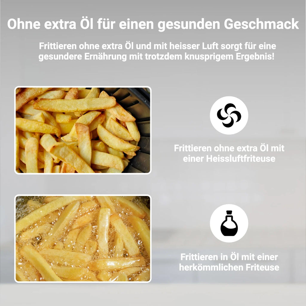 Heißluftfritteuse XL 5.5L Schwarz