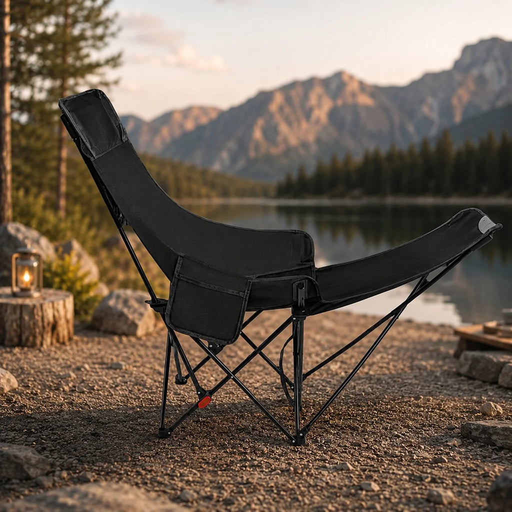 Faltbarer Campingstuhl mit Fußstütze | Rastkron