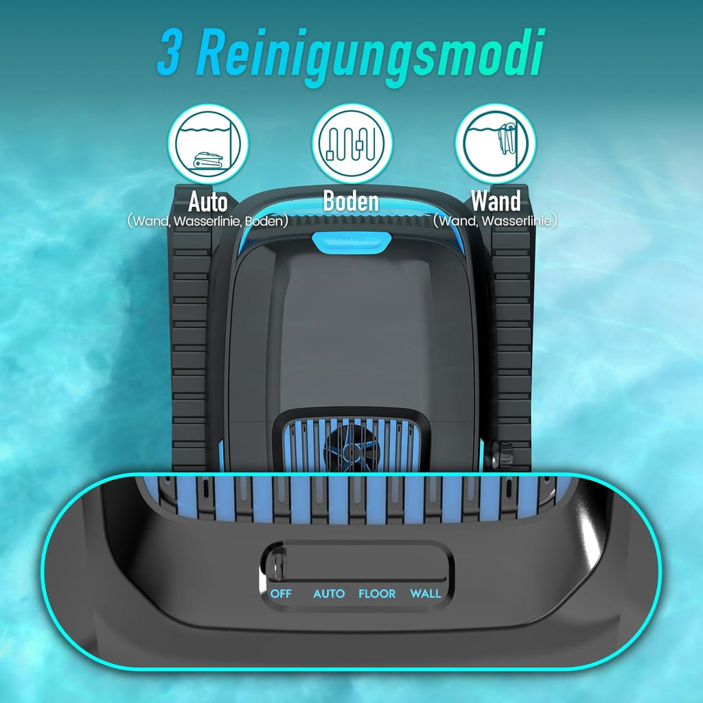 (2026 Neu) PC10 Poolroboter, Poolsauger Akku Kabelloser, Poolroboter Boden und Wand, Wasserlinie, 18927 LPH, Intelligenten Navigation, Wandklettern, Poolreiniger für Pools bis 170㎡