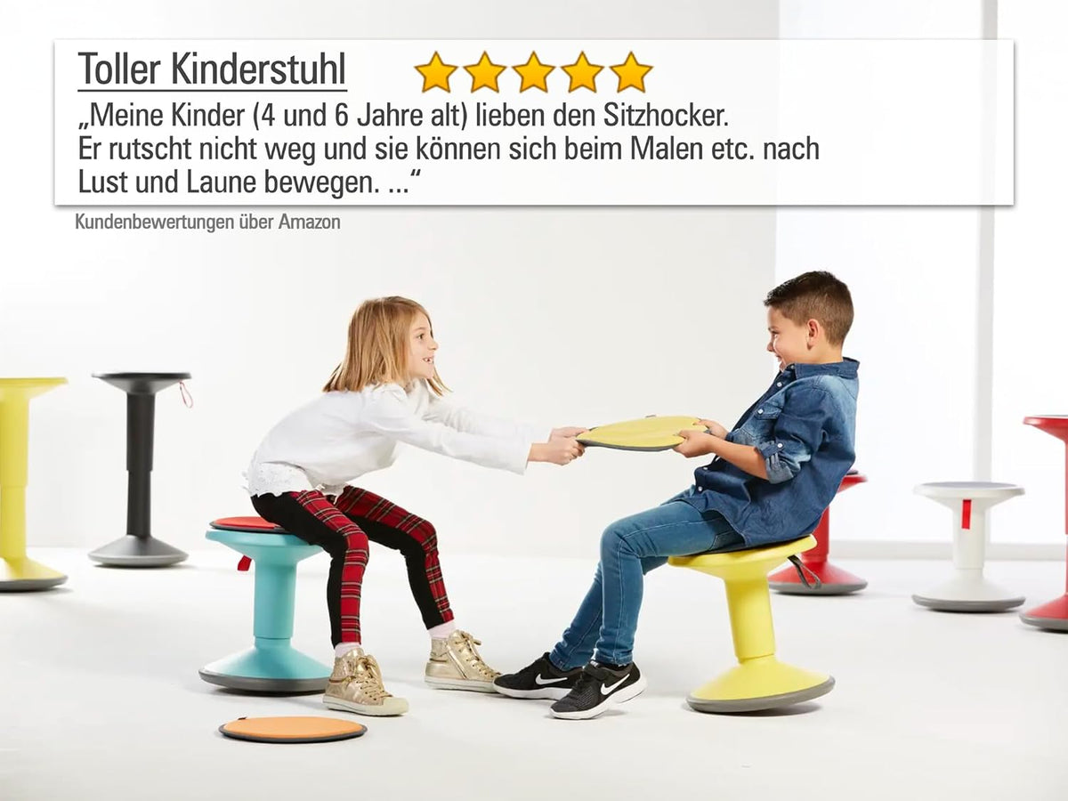 Interstuhl UPis1 - ergonomischer Sitzhocker mit Schwingeffekt - höhenverstellbar - Hocker mit rutschhemmender Standfläche & Kippschutz - Bürohocker (Lachsorange, UP Junior)