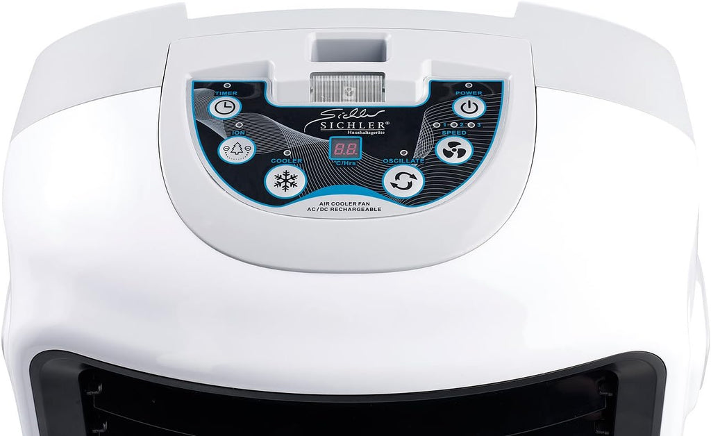 Sichler Haushaltsgeräte Kühllüfter Wohnung: Verdunstungs-Luftkühler LW-550 mit Ionisator und Timer, 20 l, 110 Watt (Wasserverdunster Kühlung, Raumkühler mit Ionisator, Air)