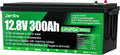 LiFePO4 Batterie 12V 300Ah,3840Wh Lithium Battery mit Temperaturschutz von 200A BMS,15000+ Deep Cycle, Unterstützt Serien/Parallelschaltung für Haushaltsspeicher,Wohnmobil