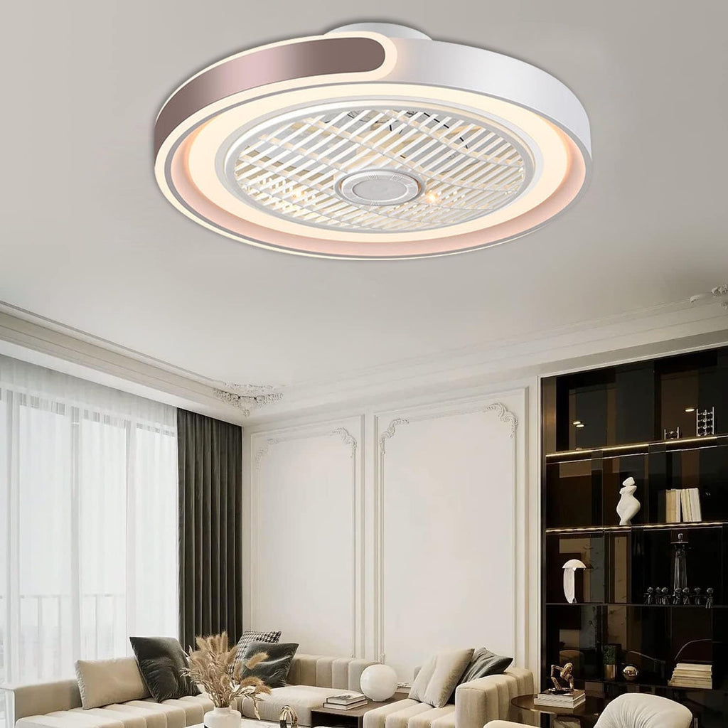 ASJK Deckenlampe mit Ventilator, 72 W, 7200 lm Leise Moderne Led Mit Fernbedienung Timer Ventilator Deckenleuchte Ventilatorlicht Für Wohnzimmer Schlafzimmer, Kaffee