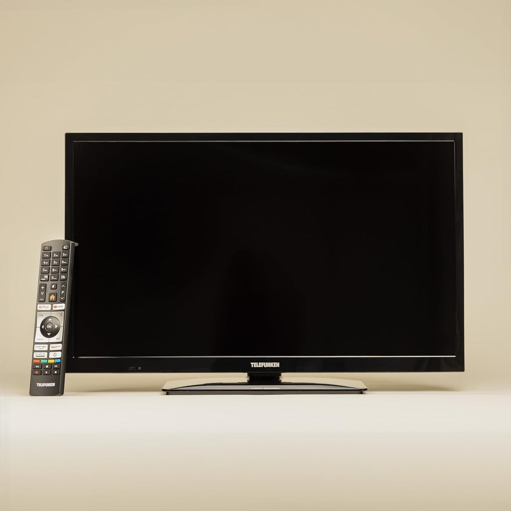 TELEFUNKEN T24X820 Mobile - HD Smart TV 24 Zoll / 60 cm, Triple-Tuner DVB-S2/T2/C (Kabel/Satellit/Terrestrisch) & Streaming, 12/230 Volt, Wi-Fi, HDMI für Wohnmobile/Wohnwagen/LKW/Boot & Zuhause