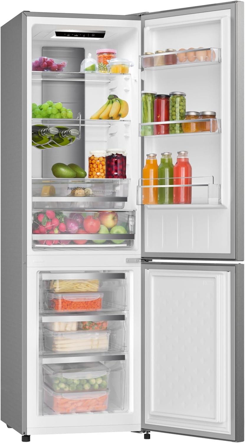 Amica Kühl Gefrierkombination freistehend Total NoFrost 181 x 54 x 59,1 cm 250 l Nutzinhalt VitControlPlus FreshZone elektronische Steuerung - Edelstahloptik