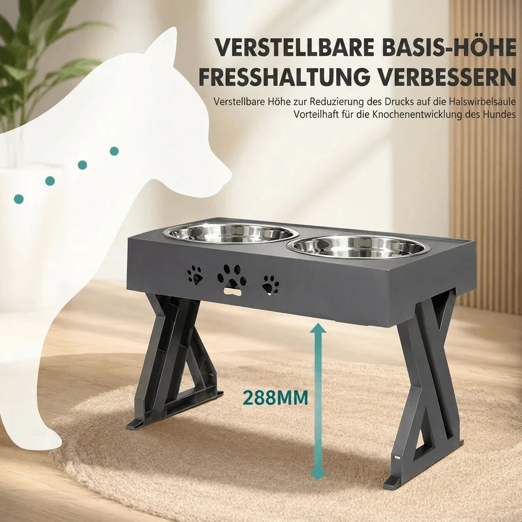 Höhenverstellbarer Hundenapf mit Ständer | Napfthron