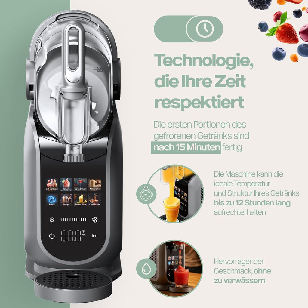 4Swiss Eismaschine Selbstkühlend Eis Maschine Speiseeisbereiter Speiseeismaschine mit Kompressor Icecream für Milchshake Slush Slushie Granita Ice Cream Joghurtmaschine Zuhause Eisbereiter - SM026