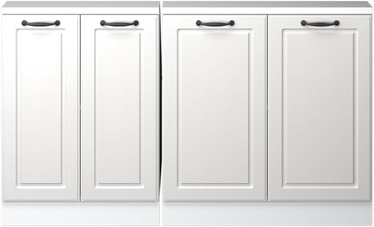 Vicco Dachschrägenschrank-Set Rion, Weiß Landhaus/Weiß, 2er Set