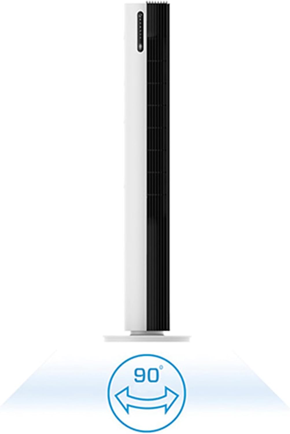Clean Air Optima CA-407 Smart - Luxus Turmventilator - Luftdurchsatz bis 500m³/h - Oszillation 90º - Staubfilter für saubere und frische Luft - Smartphone-Bedienung (Weiß/schwarz)