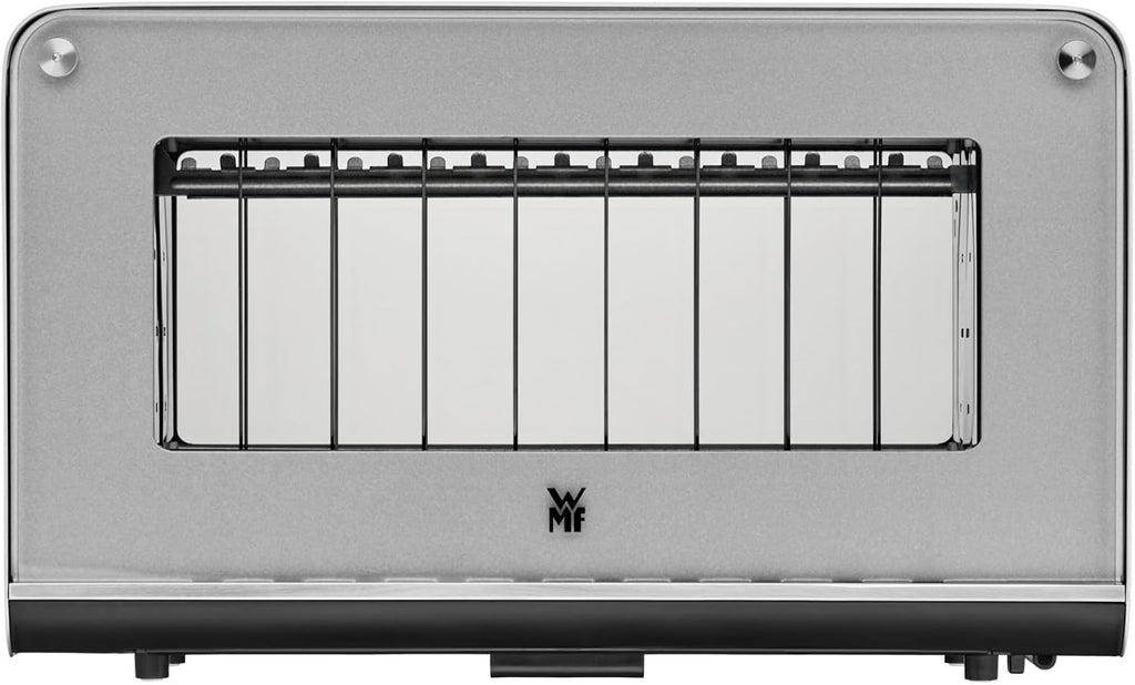 WMF Lono Toaster Glas mit Brtchenaufsatz, 2 Scheiben, XXL, motorisierte Toastaufnahme, Aufwrm-Funktion, 7 Brunungsstufen, Toaster edelstahl matt