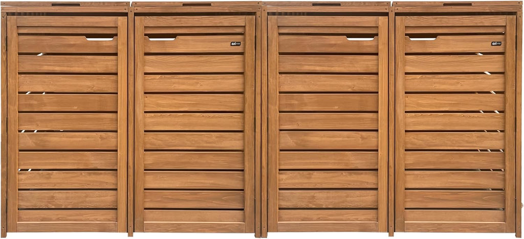 AXI Lex Mülltonnenbox Holz Braun | Mülltonnenverkleidung mit Deckel für 4 Tonnen - 240-960L | Müllbox/Aufbewahrungsbox für Mülltonnen