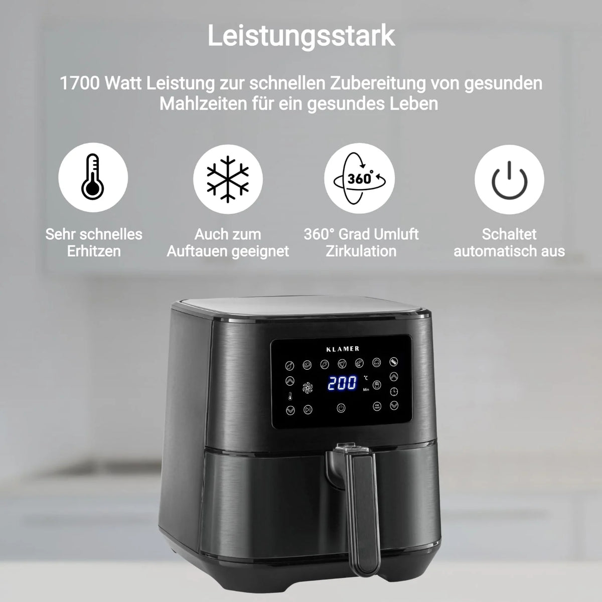 Heißluftfritteuse XL 5.5L Schwarz