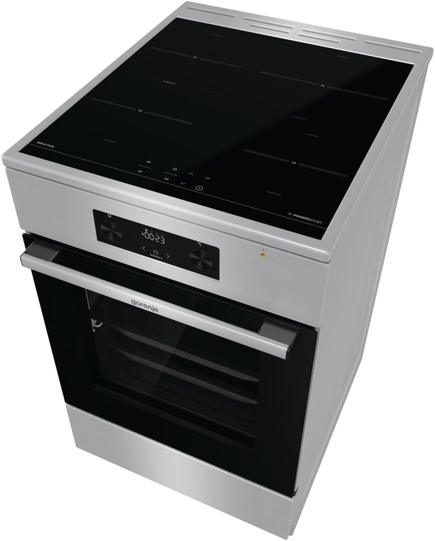 Gorenje GEIT5C61XPG Elektro-Standherd mit Induktion /50cm Breite /70 Liter/Pizza Funktion/FrozenBake/AirFry/MultiAir Technologie/HomeMade Backofenform/AquaClean/FastPreheat/Bigspace/Edelstahl