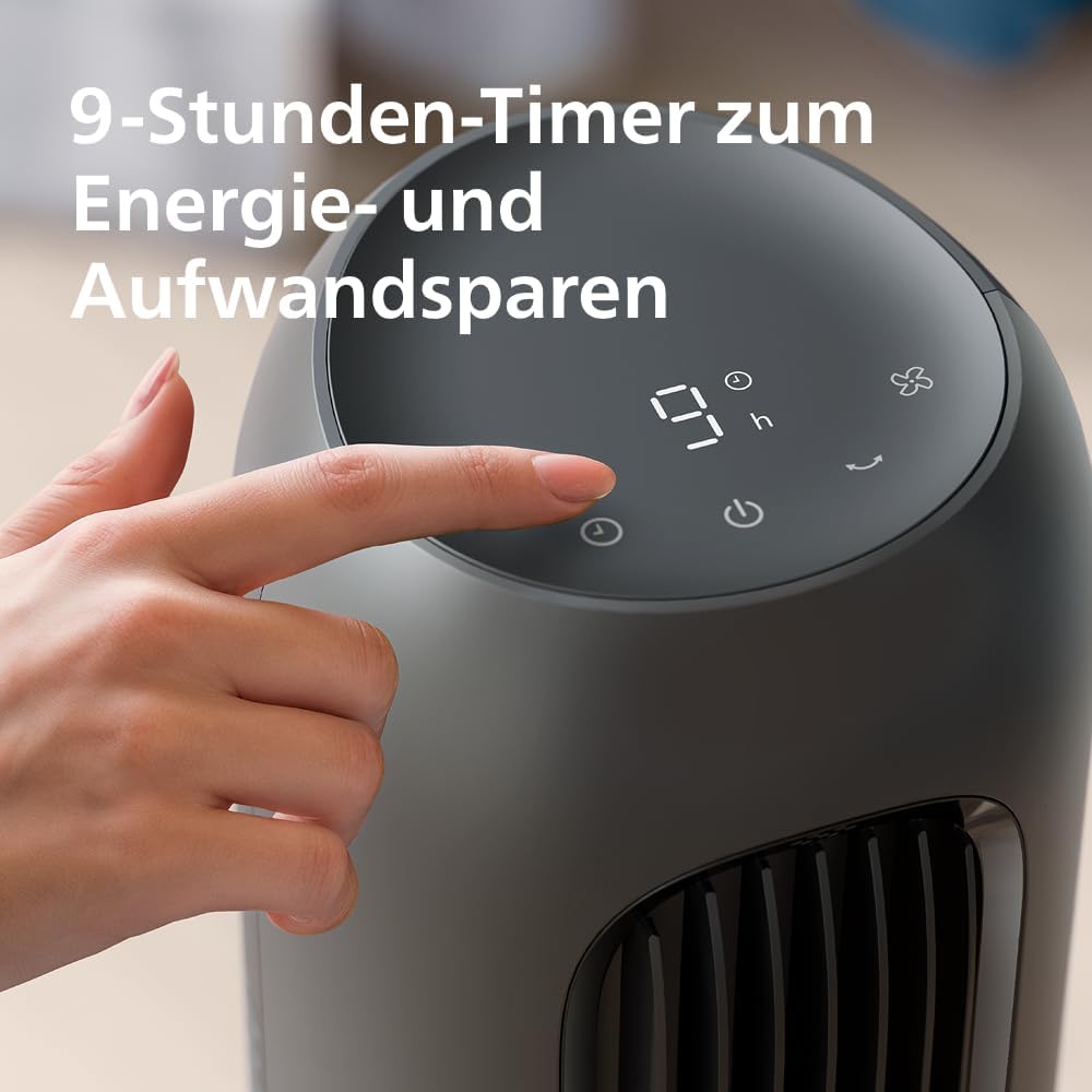 Philips Turmventilator 5000 Series. Leistungsstarke 8,0 m/s, ultra-leise 24 dB, niedriger Energieverbrauch, Fernbedienung, 5 Geschwindigkeitsstufen, Schlafmodus, 9-h-Timer, 80° Oszillation (CX5540/01)