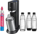 SodaStream elektrischer Wassersprudler E-DUO mit Quick-Connect CO2-Zylinder| inkl. 1x 1L Glasflasche und 2x 1L FUSE Kunststoffflasche (spülmaschinengeeignet) | Farbe: Titan