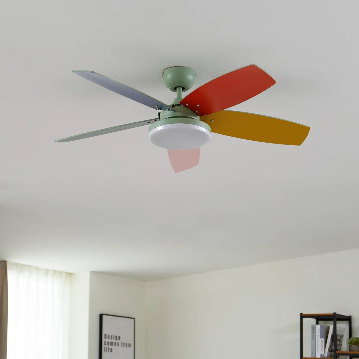 Lindby LED Deckenventilator mit Lampe Jonte dimmbar Leselampe (Modern) aus Metall (1 flammig,) - Ventilator Wohnzimmerleuchte