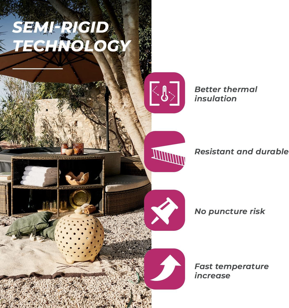 NETSPA SP-OCT165/MOB2 NetSpa Octopus - Semi Rígido + Muebles - 4 a 6 plazas