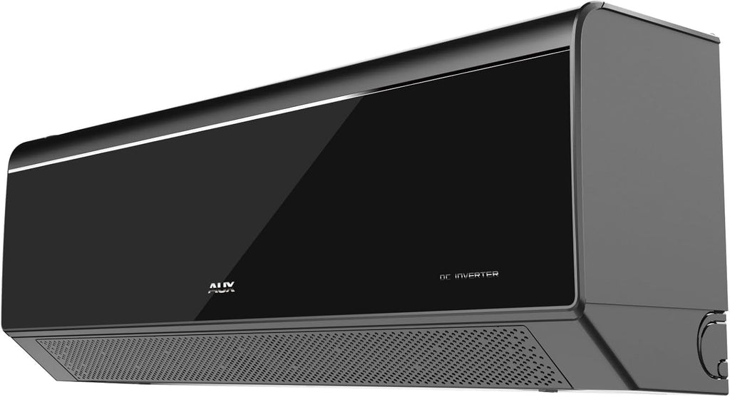A++ AUX Klimaanlage Set 27000 BTU (7,9kW) - Außengerät + 2× 12000 BTU Wandgerät mit WLAN - R32 Kältemittel - Hochglanz Schwarz - leise Multi Split für 2 Räume - smart & anschlussfertig