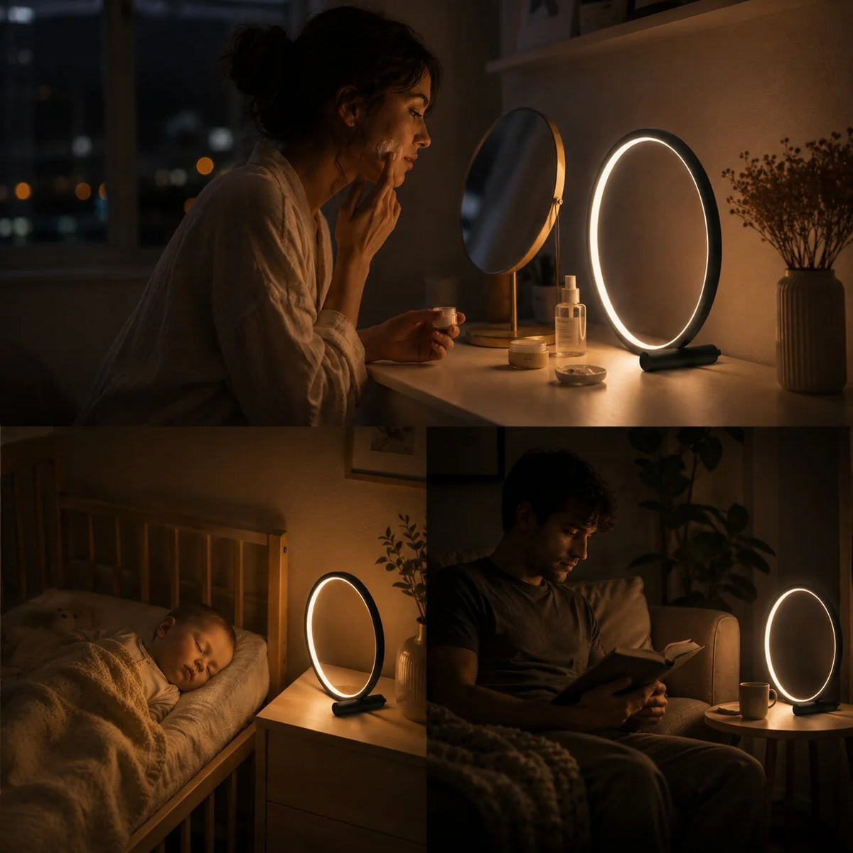Dimmbare LED Tischlampe | Kreislicht