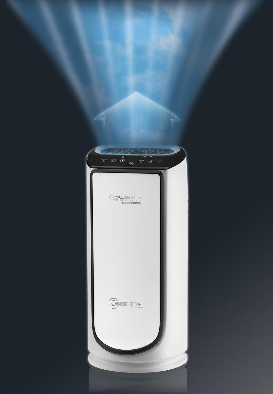 Rowenta PU6080 Intense Pure Air Connect Luftreiniger | steuerbar über App | Auto-Modus | Timer-Funktion | Smart Control | 4 Filterstufen | NanoCaptur-Technologie | Weiß/Grau X-Large