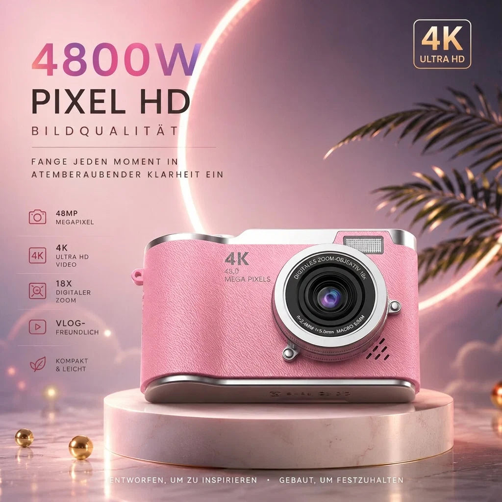 4K Digitalkamera mit Klappdisplay | Kronlinse