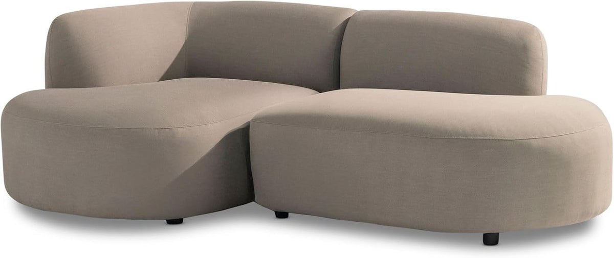 IDIMEX Outdoor Sofa Sorrento gepolstert, Beige – gemütliche Sitzlounge aus Aluminium mit wetterbeständigem Bezug für Terrasse Balkon Garten mit großzügiger Liegefläche
