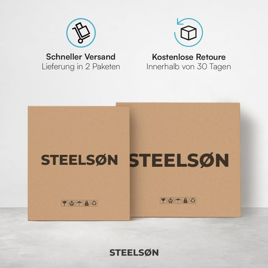 STEELSØN Diorus Mülltonnenbox 1er bis 240L abschließbar – Hochwertige Mülltonnenverkleidung 1 Tonne aus Stahl – Müllbox Müllcontainer Anthrazit - Mülltonnen Box wetterfest – Gerätebox mit Schloss