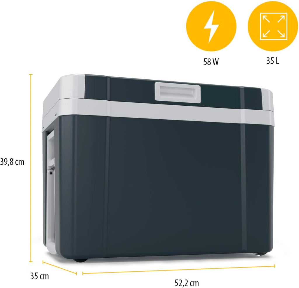 Tristar Thermoelektrische Kühlbox - 35 L - Geeignet für 2-L-Flaschen - Ideal für Camping und Lange Reisen - 12- und 230-V-Steckdosen - ECO- & MAX-Modus - Kühlt & wärmt - KB-7535