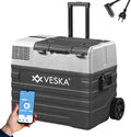 Kompressor Kühlbox elektrisch, Gefriertruhe mit APP-Steuerung, USB-Anschluss, 12/24V, 230V, Räder, transportabler Kühlschrank, Kühltruhe, Gefrierbox bis -20 °C für Auto, LKW, Boot (52L - anthrazit)