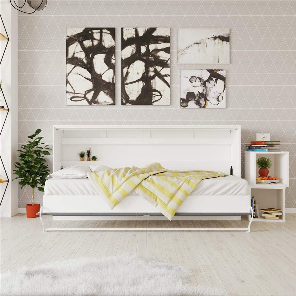 SMARTBett Schrankbett Standard Weiss/Anthrazit 90 Horizontal