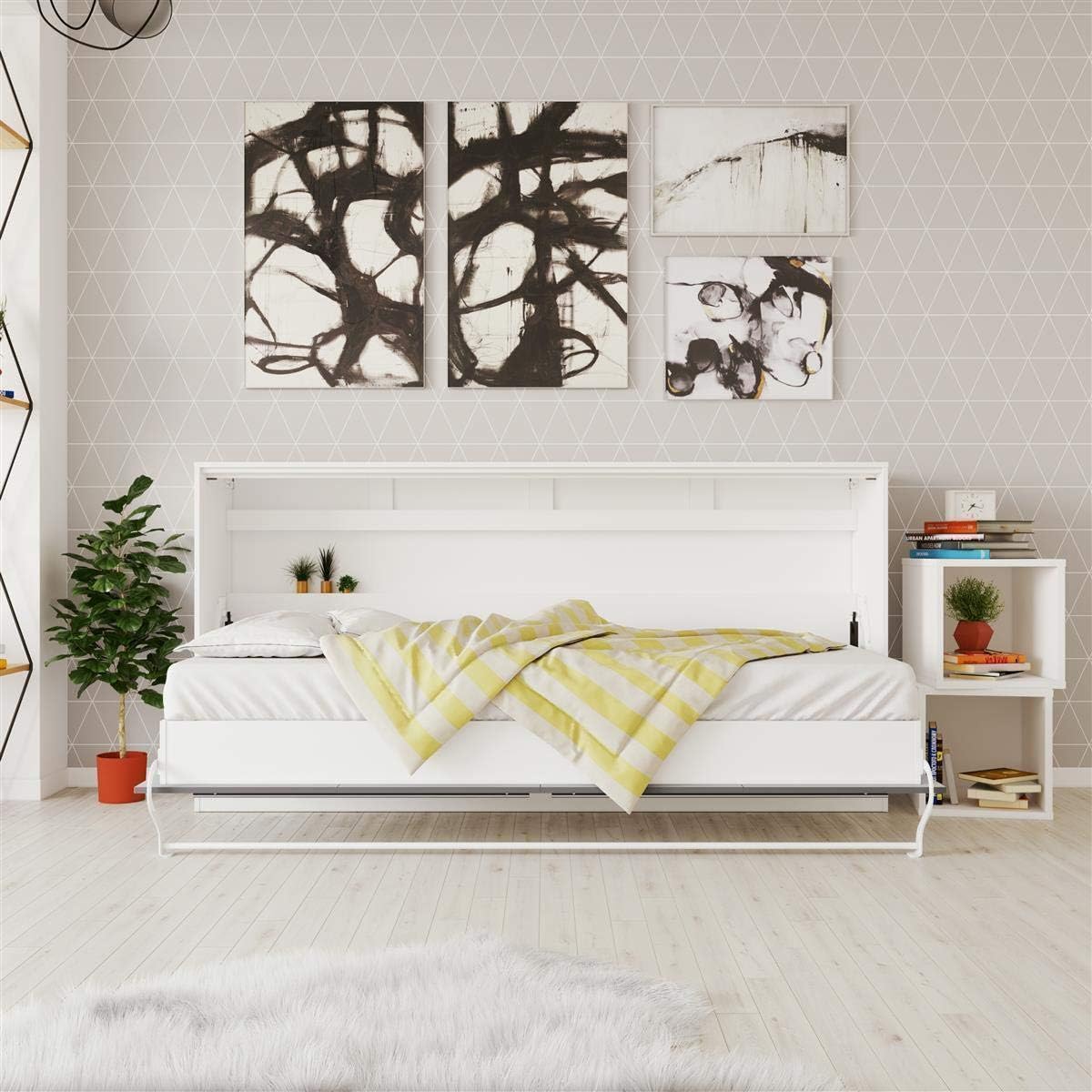 SMARTBett Schrankbett Standard Weiss/Anthrazit 90 Horizontal