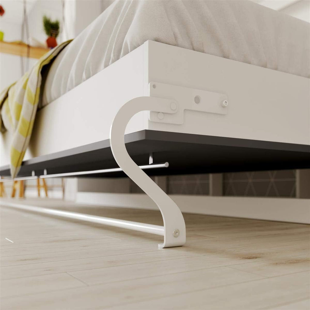 SMARTBett Schrankbett Standard Weiss/Anthrazit 90 Horizontal