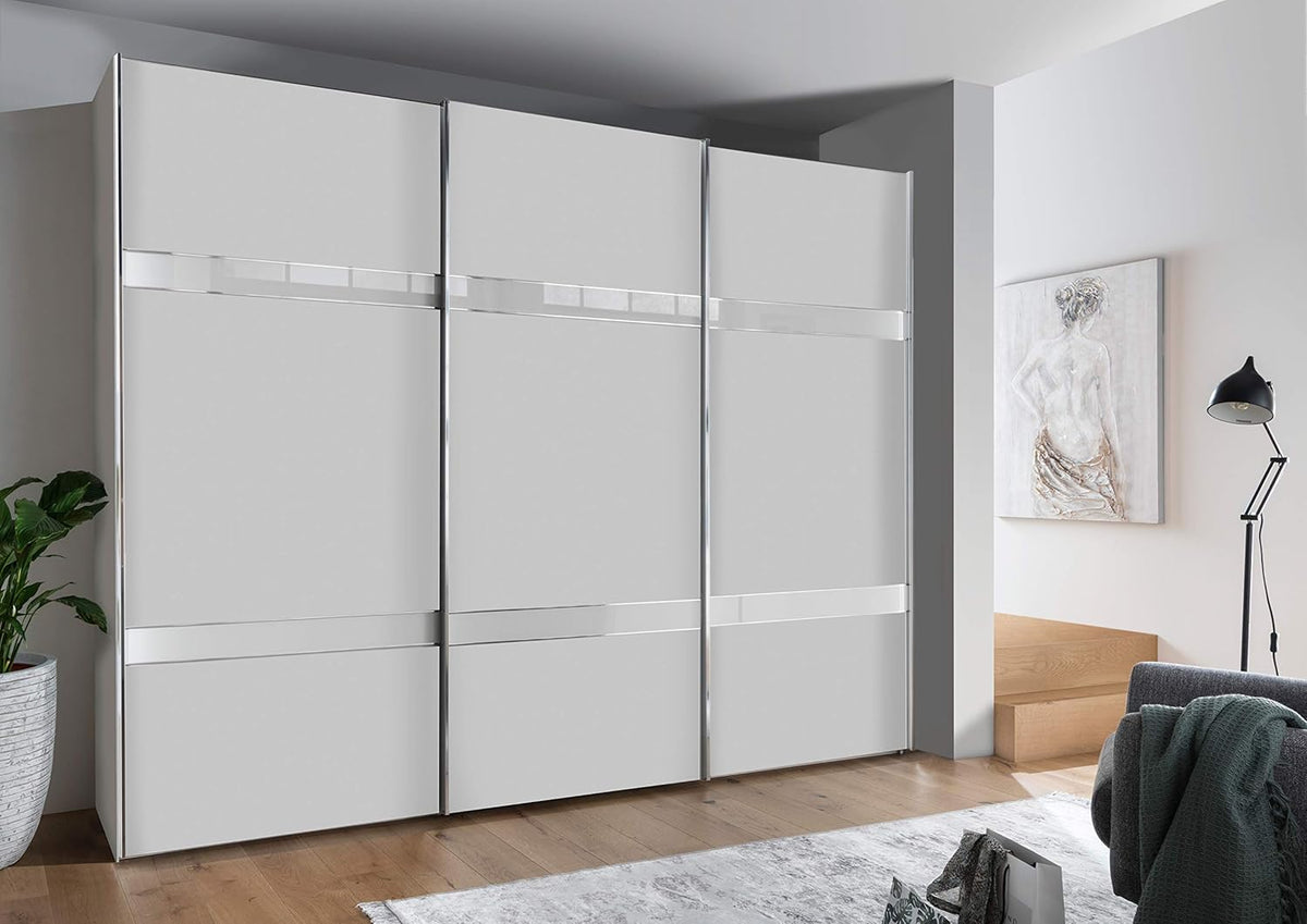 WIEMANN Rialto Kleiderschrank, Schwebetürenschrank, Schlafzimmerschrank, mit Schiebetüren, Breite 250 cm, in weiß, Holz, B/H/T 250 x 217 x 67 cm