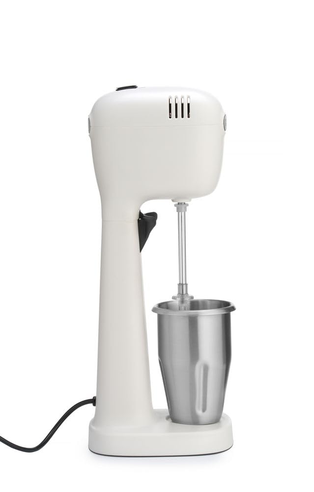 HENDI Milchshake Maker, Inkl. 2 Mixbechers (Edelstahl und Polykarbonat) und 4 austauschbaren Rührwerken, Drink mixer, Frappés, Getränkemixer, 230V/400W, 170x196x(H)490mm, Karamell