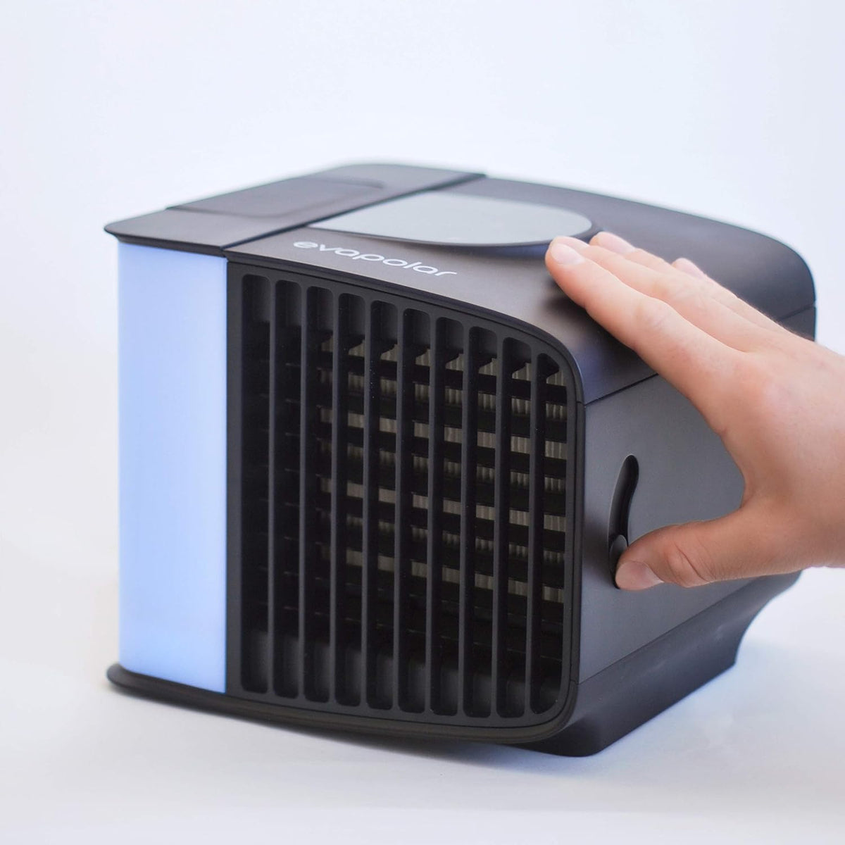 Kühlventilator für Schreibtisch – Tragbare Klimaanlagen – Kleiner Eisventilator für Zelt – Mini-Sumpfkühler – Verdunstungsluftkühler, Evasmart Weiß